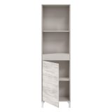 Credenza Beige Bianco Anticato Cassetti 3 Ripiani 49x28x174h cm, Apertura Push Pull - Spineda