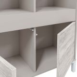 Credenza Beige Bianco Cassetti 3 Ripiani 78x33x134h cm, Apertura Push Pull - Mezzate