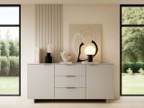 Credenza Beige Cashmere 2 Ripiani 3 Cassetti 180x42x90h cm, 2 Ante - Neiv