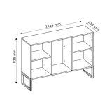 Credenza Beige Cashmere 3 Cassetti 2 Ripiani 115x33x82h cm, Apertura Battente, Scorrevole - Lerelova