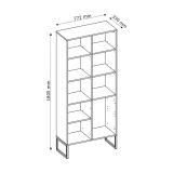 Credenza Beige Cashmere 3 Cassetti 5 Ripiani 77x33x180h cm, Apertura Battente, Scorrevole - Lerena