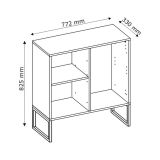 Credenza Beige Cashmere 3 Cassetti un Ripiano 77x33x82h cm, Apertura Battente, Scorrevole - Leranoro