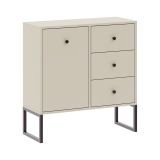 Credenza Beige Cashmere 3 Cassetti un Ripiano 77x33x82h cm, Apertura Battente, Scorrevole - Leranoro