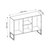 Credenza Beige Cashmere 6 Cassetti un Ripiano 112x33x82h cm, 2 Vani - Lerata