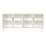 Credenza Beige Cashmere Trasparente 4 Ripiani Apertura Battente 181x39x83h cm, 4 Ante - Hapa