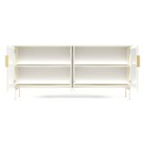 Credenza Beige Cashmere Trasparente 4 Ripiani Apertura Battente 181x39x83h cm, 4 Ante - Hapa