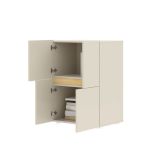 Credenza Beige Cashmere un Ripiano 2 Vani 60x42x84h cm, Apertura Battente - Lerinito