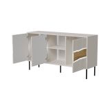 Credenza Beige Cashmere un Ripiano Apertura Battente 144x40x80h cm, 3 Ante - Saliceto