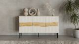 Credenza Beige Cashmere un Ripiano Apertura Battente 144x40x80h cm, 3 Ante - Saliceto
