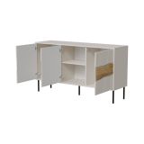 Credenza Beige Cashmere un Ripiano Apertura Battente 144x40x80h cm, 3 Ante - Saliceto