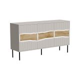 Credenza Beige Cashmere un Ripiano Apertura Battente 144x40x80h cm, 3 Ante - Saliceto