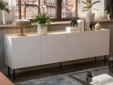 Credenza beige e rovere 200x40x70h cm 4 ante - Sagrado