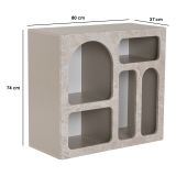 Credenza Beige Marmo 2 Ripiani 2 Vani 80x37x74h cm, Peso Supportato 4 kg - Arsenioet