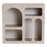 Credenza Beige Marmo 2 Ripiani 2 Vani 80x37x74h cm, Peso Supportato 4 kg - Arsenioet