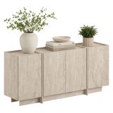 Credenza Beige Marmo 4 Ripiani 4 Ante 180x45x80h cm, 8 Vani - Nolona