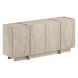 Credenza Beige Marmo 4 Ripiani 4 Ante 180x45x80h cm, 8 Vani - Nolona