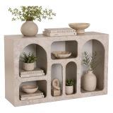 Credenza Beige Marmo 6 Ripiani 6 Vani 120x37x74h cm, Peso Supportato 4 kg - Arsenioiu