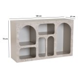 Credenza Beige Marmo 6 Ripiani 6 Vani 120x37x74h cm, Peso Supportato 4 kg - Arsenioiu