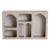 Credenza Beige Marmo 6 Ripiani 6 Vani 120x37x74h cm, Peso Supportato 4 kg - Arsenioiu