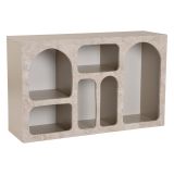 Credenza Beige Marmo 6 Ripiani 6 Vani 120x37x74h cm, Peso Supportato 4 kg - Arsenioiu