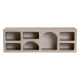 Credenza Beige Marmo 6 Ripiani 6 Vani 160x40x51h cm, Peso Supportato 45 kg - Arsenio