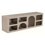 Credenza Beige Marmo 6 Ripiani 6 Vani 160x40x51h cm, Peso Supportato 45 kg - Arsenio