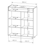 Credenza Beige Marrone 4 Ripiani Apertura Battente 103x40x119h cm, 2 Ante - Halane