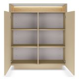 Credenza Beige Marrone 4 Ripiani Apertura Battente 103x40x119h cm, 2 Ante - Halane