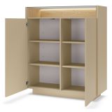 Credenza Beige Marrone 4 Ripiani Apertura Battente 103x40x119h cm, 2 Ante - Halane