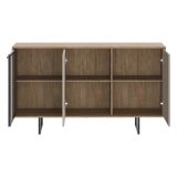 Credenza Beige Marrone Noce 3 Ripiani Apertura Battente 184x40x87h cm, 3 Ante - Capena