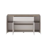 Credenza Beige Marrone Noce un Cassetto 3 Ripiani 170x40x85h cm, Apertura Battente - Cirimido