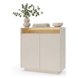Credenza Beige Marrone Rovere 4 Ripiani Apertura Battente 103x40x119h cm, 2 Ante - Halane