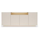 Credenza Beige Marrone Rovere 4 Ripiani Apertura Battente 203x40x83h cm, 4 Ante - Halefa