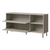 Credenza Beige Nero 2 Ripiani Apertura a Ribalta 150x39x75h cm, 2 Ante - Cogoleto