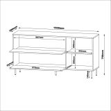 Credenza Beige Nero 2 Ripiani Apertura a Ribalta 150x39x75h cm, 2 Ante - Cogoleto