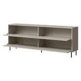 Credenza Beige Nero 2 Ripiani Apertura a Ribalta 200x39x75h cm, 4 Ante - Cataldo