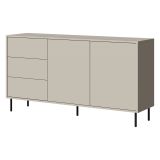 Credenza Beige Nero 3 Cassetti 2 Ripiani 150x39x80h cm, Apertura Battente, Scorrevole - Civezza