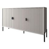 Credenza Beige Nero Cassetti Ripiani 203x49x83h cm, Apertura Battente - Parenti