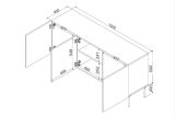 Credenza Beige un Ripiano 3 Vani 150.5x42x75h cm, 3 Ante - Stilo