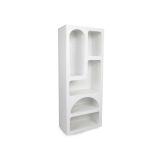 Credenza Bellatrix, Buffet da soggiorno, Madia da salotto, Dispensa moderna da cucina, Bianco, 60x32h150 cm