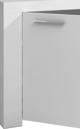 Credenza Bellevue, Madia moderna a 3 ante, Buffet da soggiorno, Mobile porta TV, Madia per salotto, 144x42h80 cm, Bianco