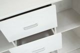Credenza Benidorm, Buffet da soggiorno, Madia da salotto, Credenza moderna a 3 ante e 2 cassetti, 120x40h83 cm, Grigio