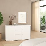 Credenza bianca 119x40x83h cm 2 ante e 3 cassetti - Zumpano
