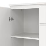 Credenza bianca 119x40x83h cm 2 ante e 3 cassetti - Zumpano