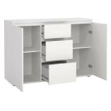 Credenza bianca 119x40x83h cm 2 ante e 3 cassetti - Zumpano
