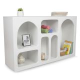 Credenza bianca 120x37x74h cm 5 vani - Arsenio