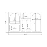 Credenza bianca 120x37x74h cm 5 vani - Arsenio