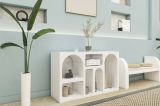 Credenza bianca 120x37x74h cm 5 vani - Arsenio