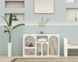 Credenza bianca 120x37x74h cm 5 vani - Arsenio