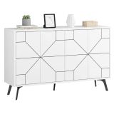Credenza bianca 123x35x62h cm 4 ante - Earl